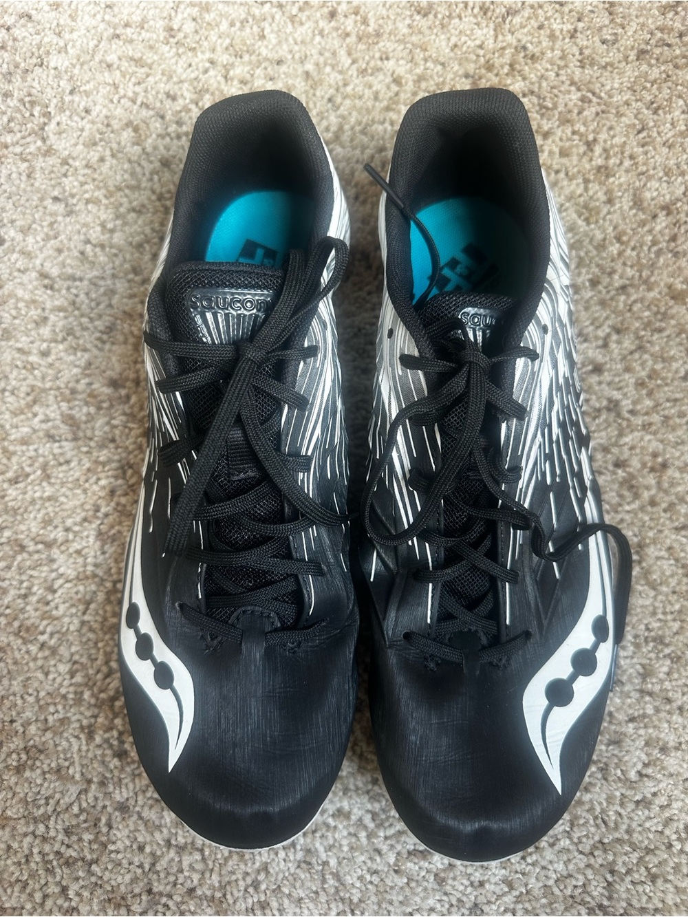 Saucony Men’s Black and White Track & Field Athletic Running Shoes